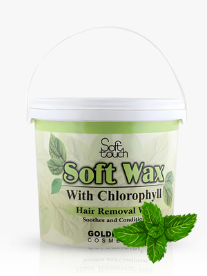 Jar of Soft Wax with Chlorophyll on a white background