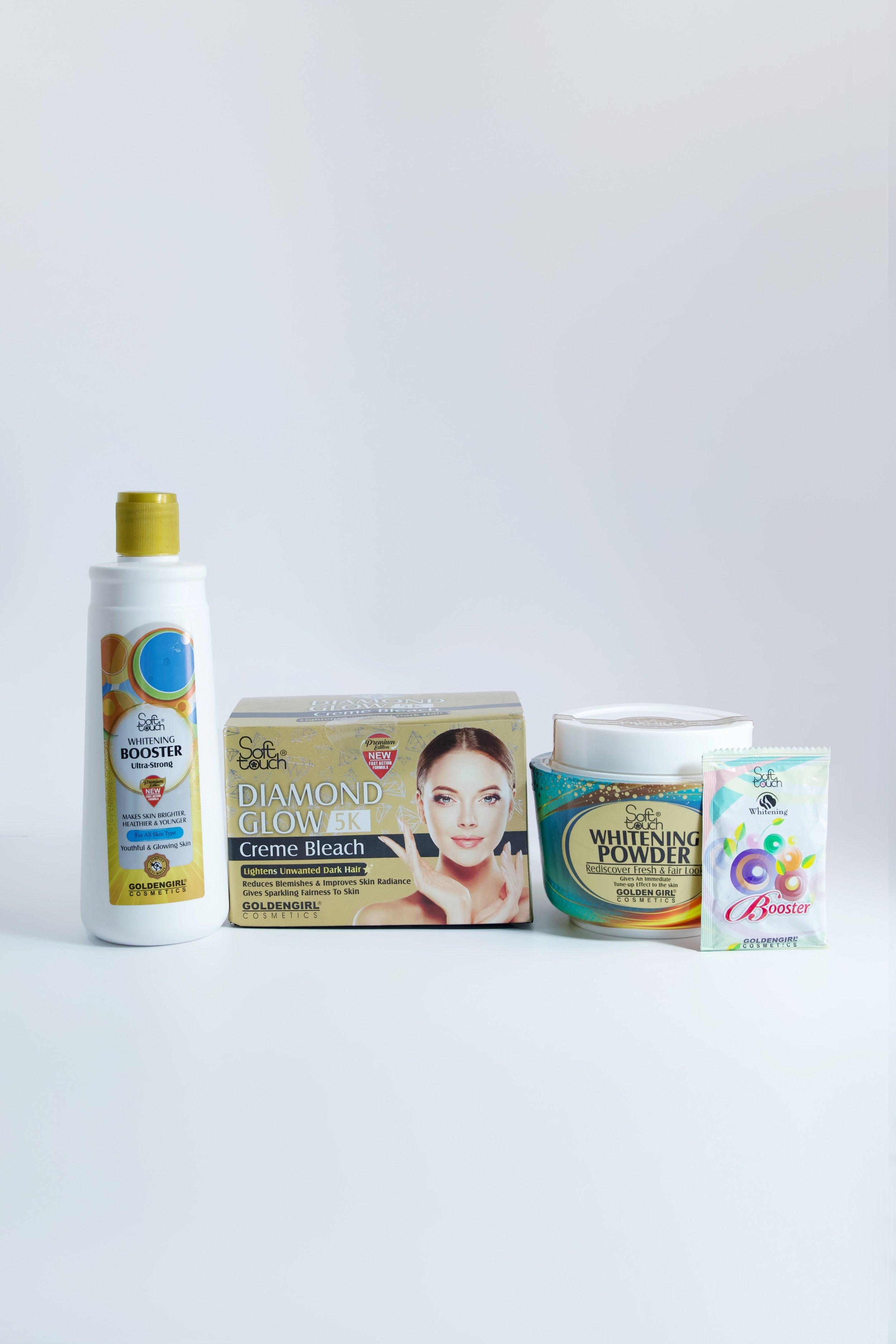 Collection of skincare products on a white background