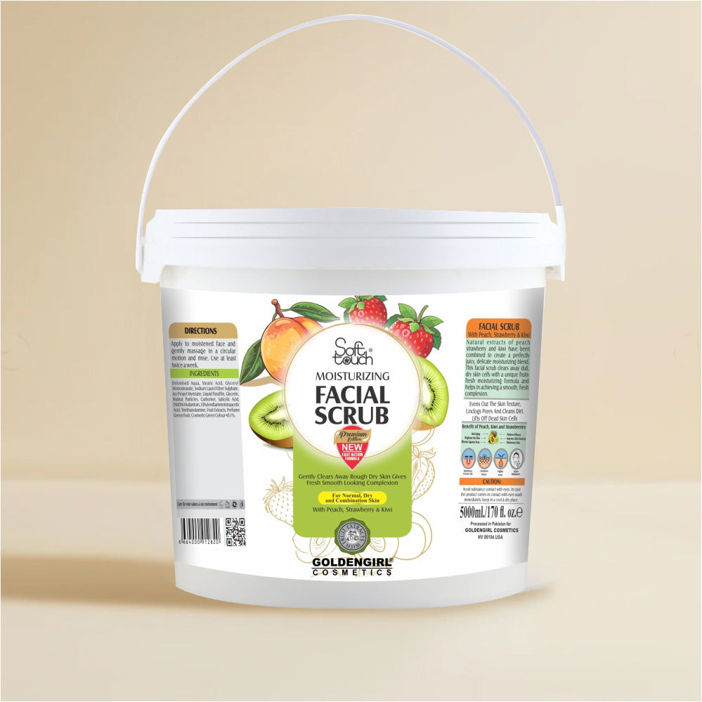 Facial Scrub with Peach, Strawberry, and Kiwi - Golden Girl Cosmetics