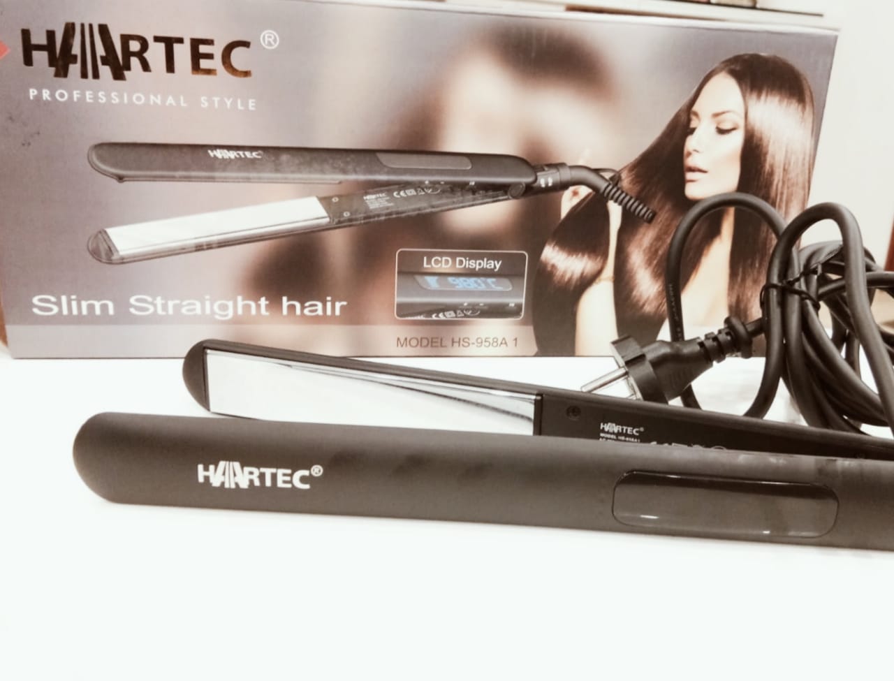 “Hairtec Hair Straightener GG‑350 with ceramic plates for smooth styling.”
