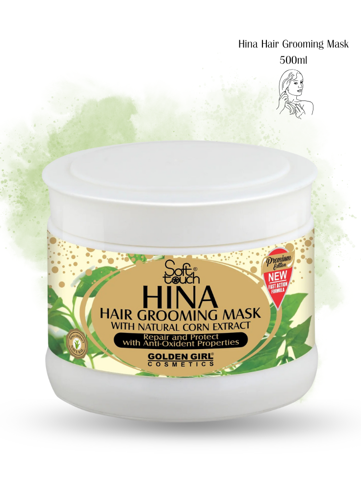 Hina Hair Grooming Mask jar with label on a white background