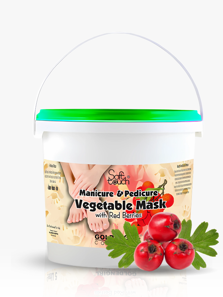 Manicure and Pedicure Vegetable Mask with Red Berries packaging on a white background