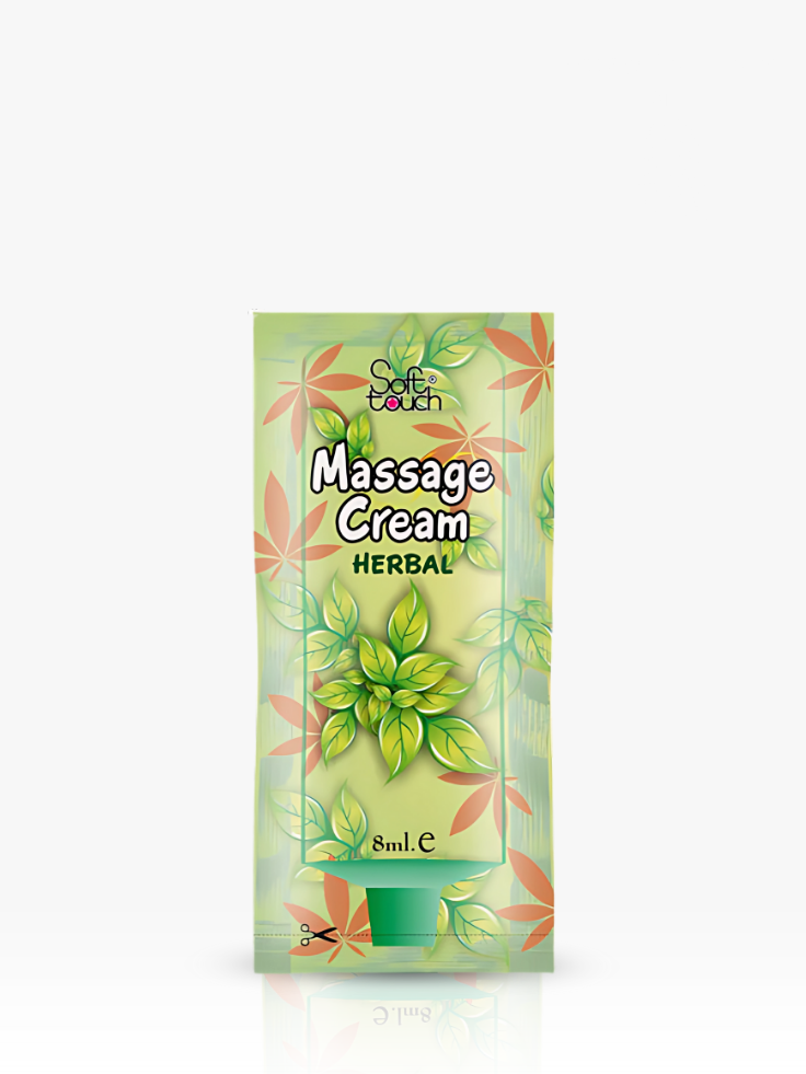 Packaging of Soft Touch Massage Cream Herbal on a white background