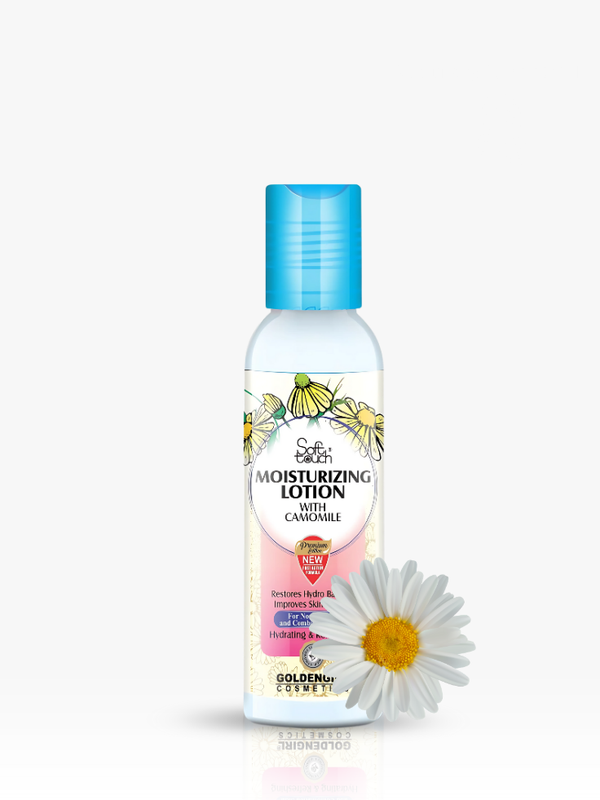 Moisturizing lotion bottle with floral design on a white background