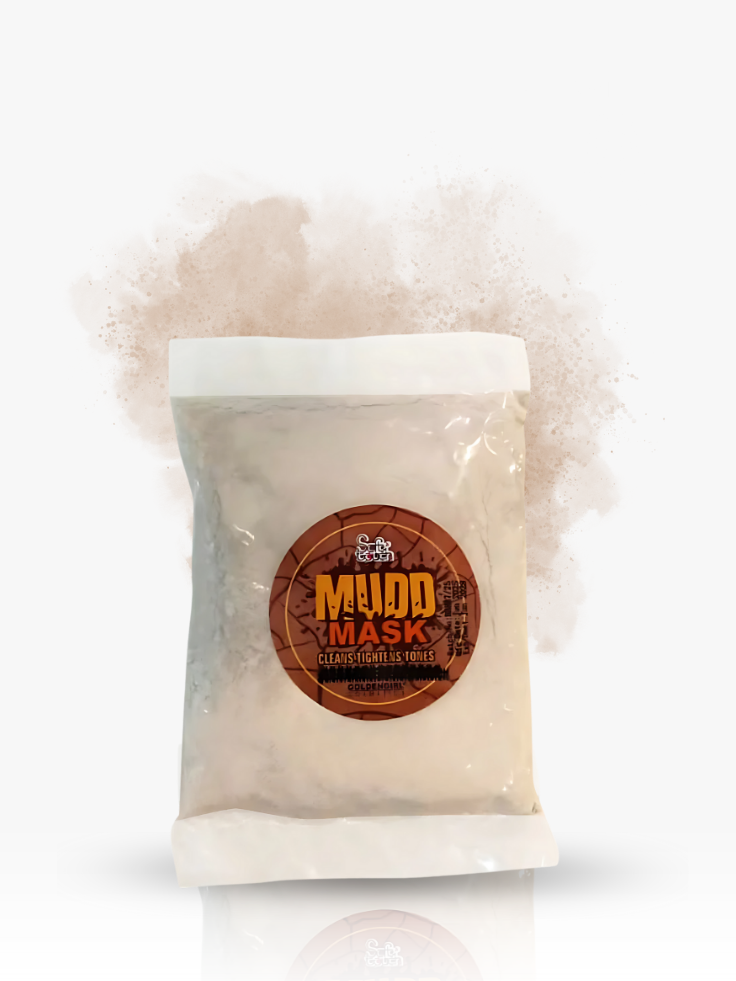 Muddy Mask packaging with a white background