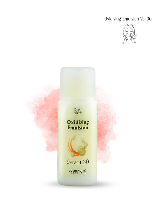 Skincare bottle labeled 'Oxidizing Emulsion' with brand logo on a white background