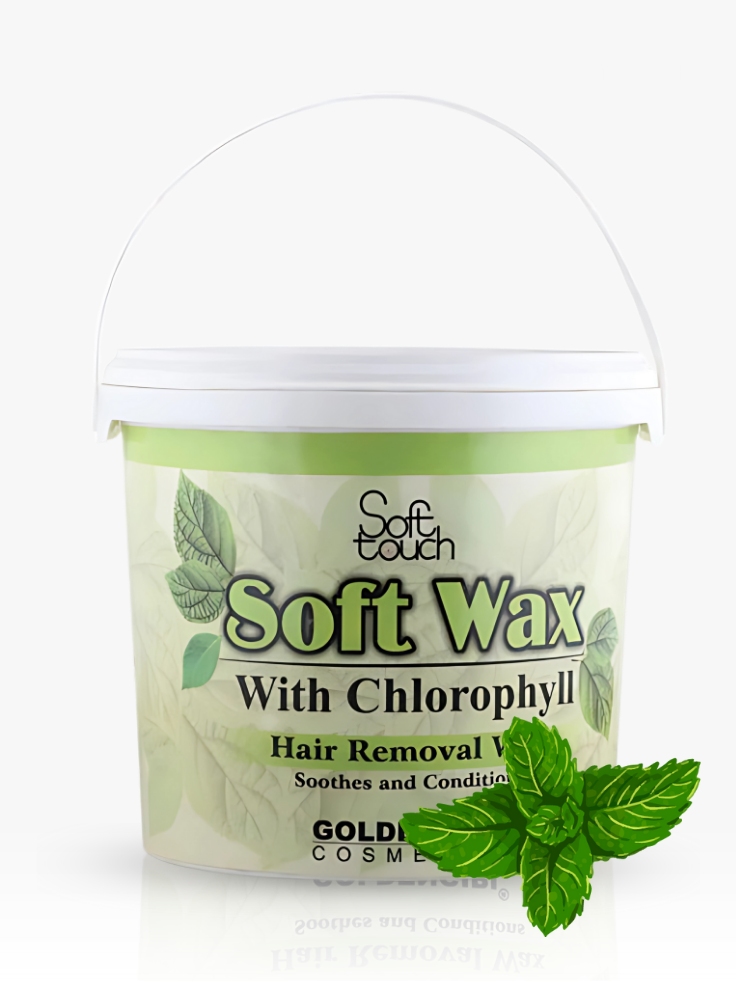 Jar of Soft Wax with Chlorophyll on a white background