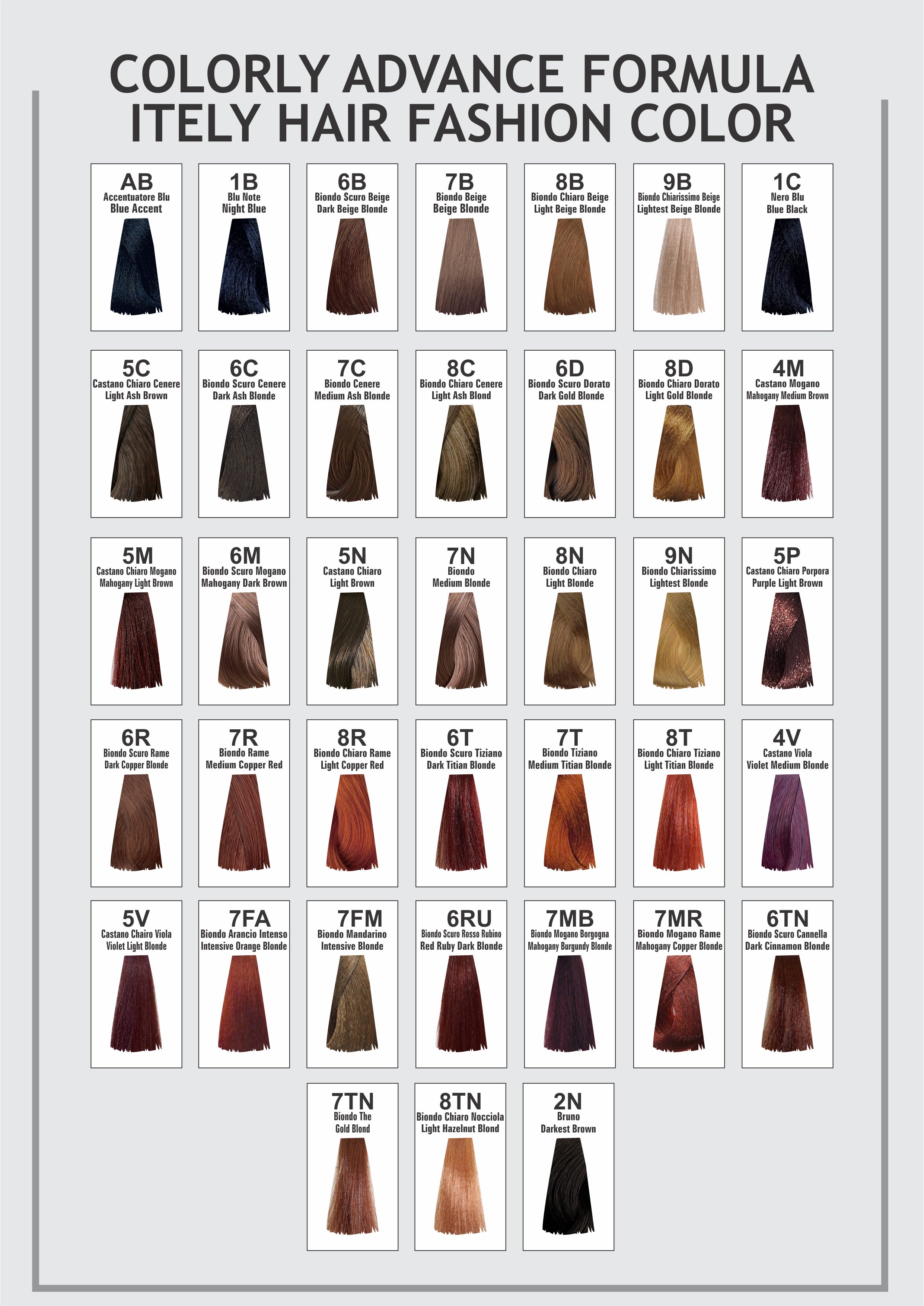 Hair Color Shade Card